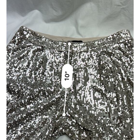 Sequin Wide Leg Cropped High Rise Women's Med Disco Party Glam Y2K Holiday NYE - Picture 11 of 12